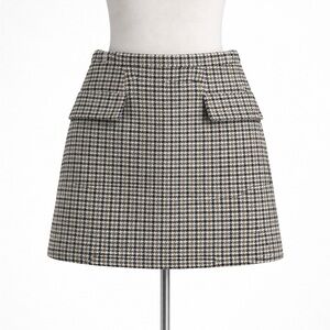 NEW URBAIN REVIVO MINI WOOL PLAID SKIRT